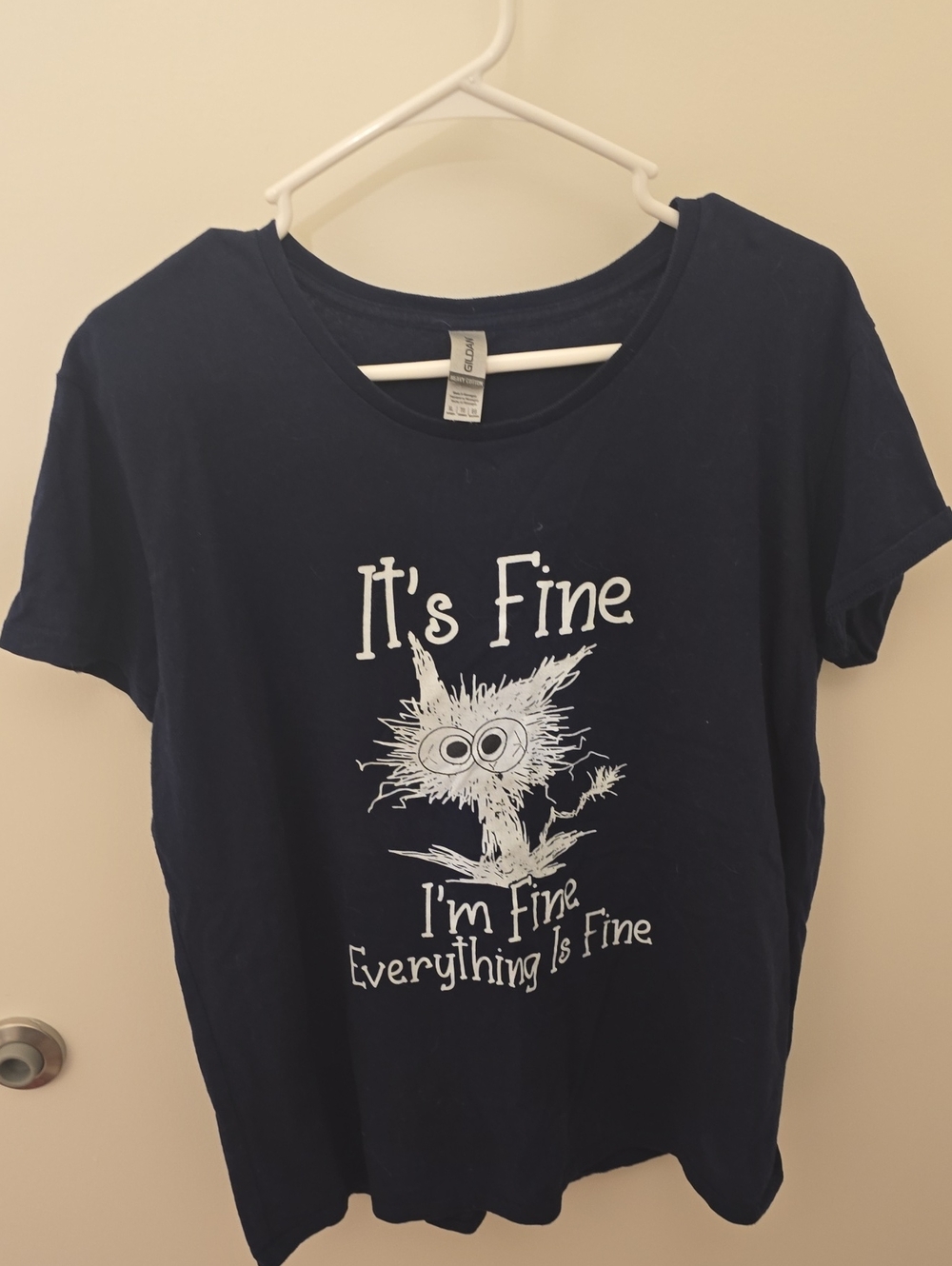 Women's Navy 'It's Fine' Graphic Tee